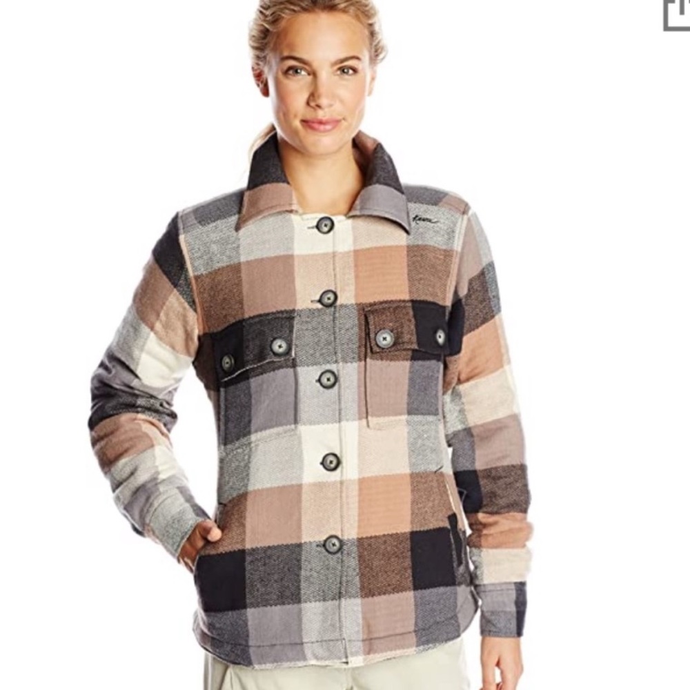 Kavu Women's Plaid Jacket - Black, Brown, Cream